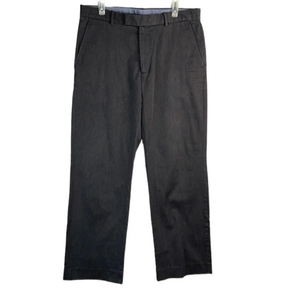 GAP Mens Straight Fit Pants Charcoal Grey Stretch Preppy Size 34 x 32 - Picture 1 of 9